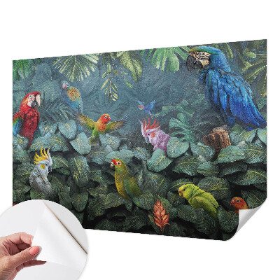 Children's wall mural with an exotic jungle design