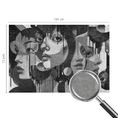 Baby room wall mural with a pattern of women's faces suitable for a nursery