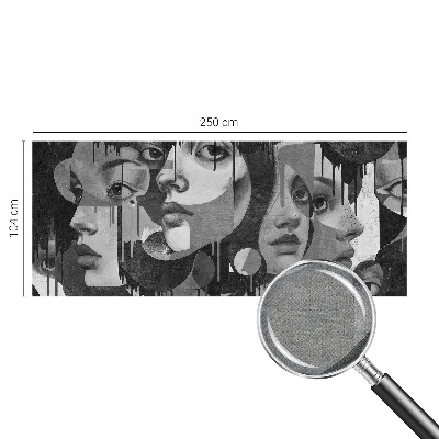 Baby room wall mural with a pattern of women's faces suitable for a nursery