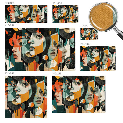 Peel and stick wall mural Colorful faces