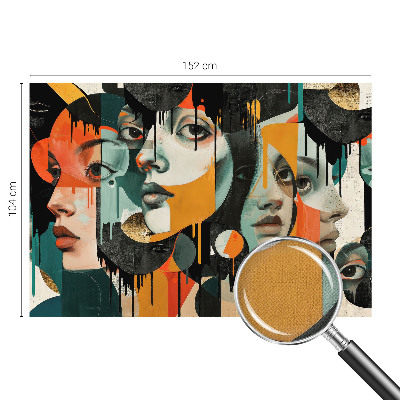 Peel and stick wall mural Colorful faces