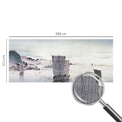 Peel and stick wallpaper mural with a nautical scenery design