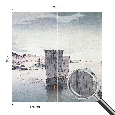 Peel and stick wallpaper mural with a nautical scenery design