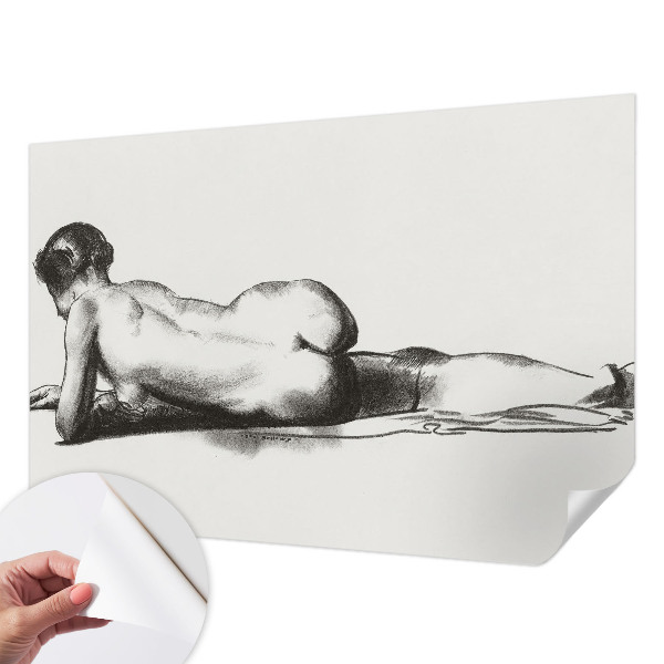 Self-adhesive wall mural a subtle abstract design with muted tones