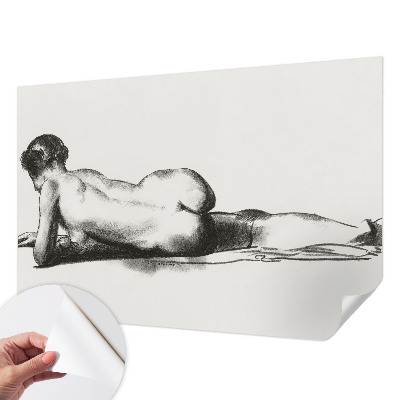 Self-adhesive wall mural a subtle abstract design with muted tones