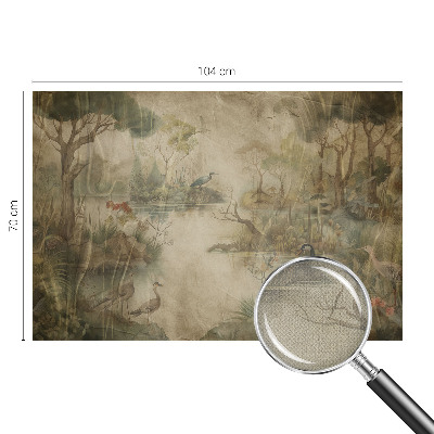 Self-adhesive photo wallpaper with a forest scene