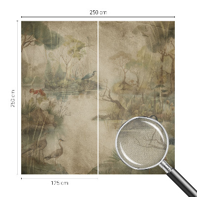Self-adhesive photo wallpaper with a forest scene