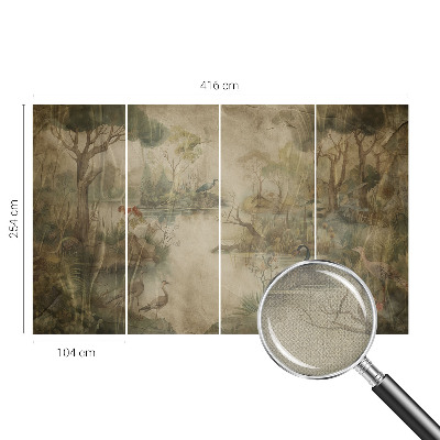 Self-adhesive photo wallpaper with a forest scene