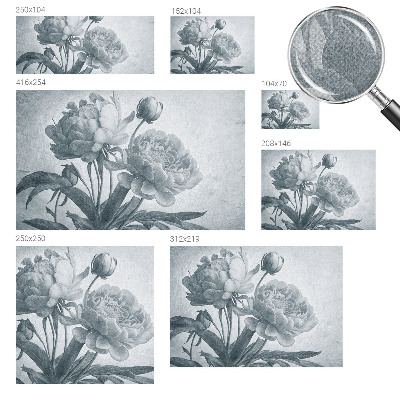 Removable wall mural with a floral chic design