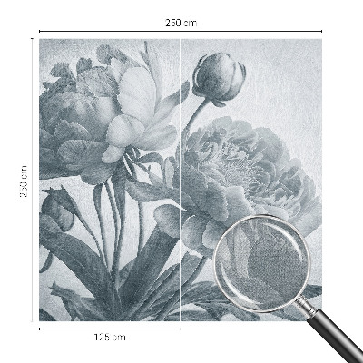 Removable wall mural with a floral chic design