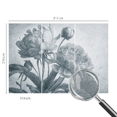 Removable wall mural with a floral chic design