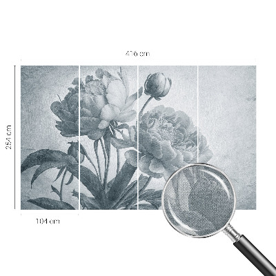 Removable wall mural with a floral chic design