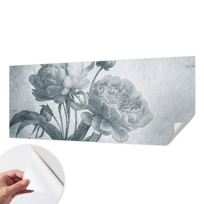Removable wall mural with a floral chic design