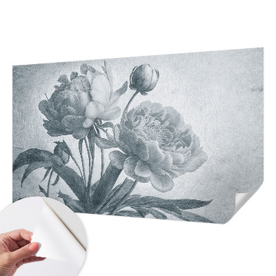 Removable wall mural with a floral chic design