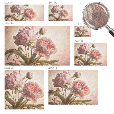 Stick-on wall mural Delicate peonies