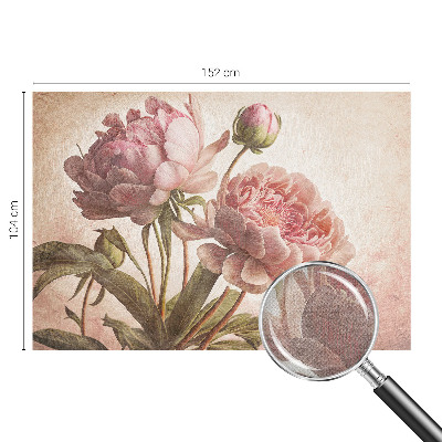 Stick-on wall mural with a delicate peony motif
