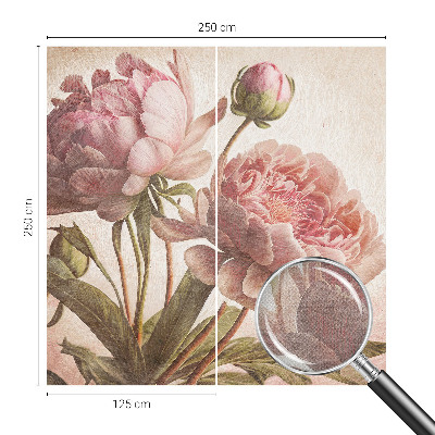 Stick-on wall mural Delicate peonies