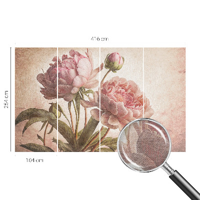 Stick-on wall mural Delicate peonies