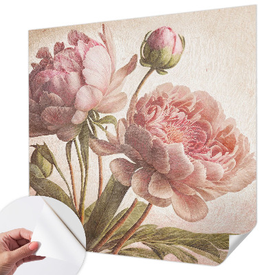 Stick-on wall mural Delicate peonies