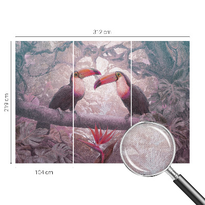 Removable wall mural wallpaper with an exotic couple motif