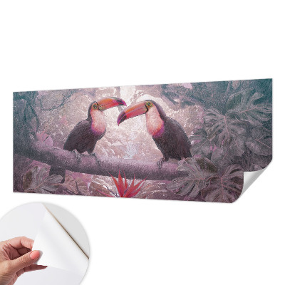 Removable wall mural wallpaper with an exotic couple motif