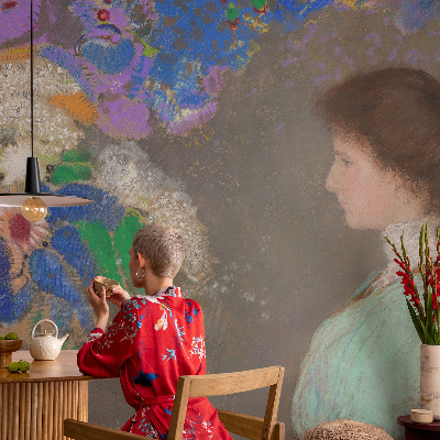 3D photo wallpaper mural with a romantic scene