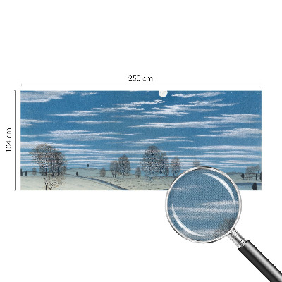 Nursery wall mural with a winter landscape design