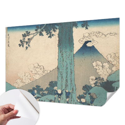 Peel and stick wallpaper mural with a mountain panorama design