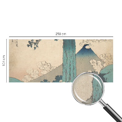 Peel and stick wallpaper mural with a mountain panorama design
