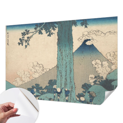 Peel and stick wallpaper mural with a mountain panorama design