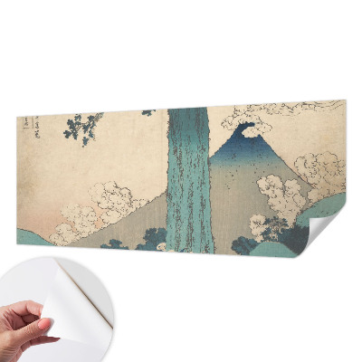 Peel and stick wallpaper mural with a mountain panorama design
