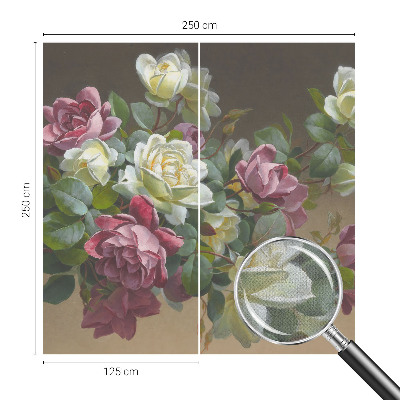 Self-adhesive wall mural with a floral elegance design
