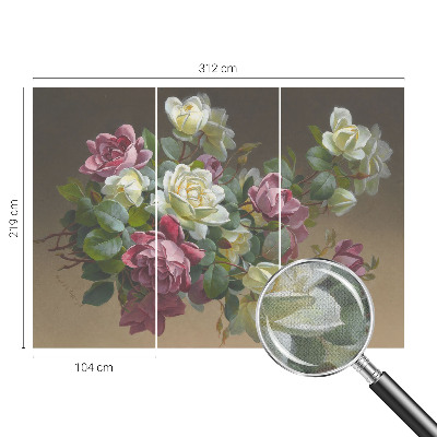 Self-adhesive wall mural with a floral elegance design