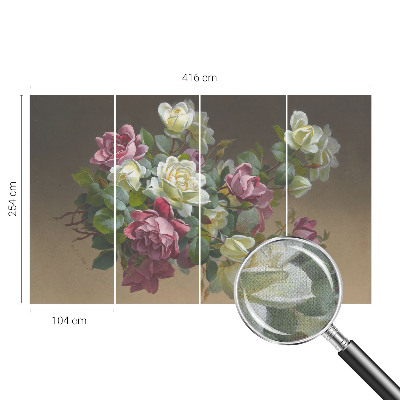 Self-adhesive wall mural with a floral elegance design
