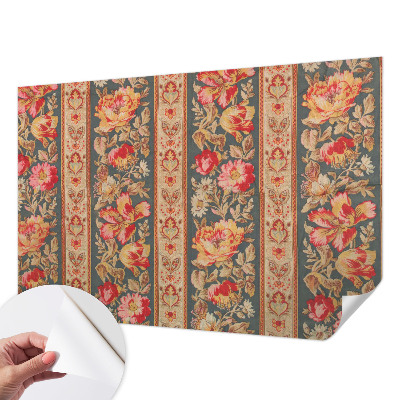 Self-adhesive photo wallpaper with a colorful floral design