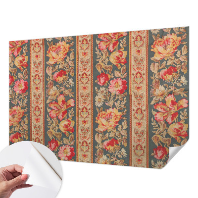 Self-adhesive photo wallpaper with a colorful floral design