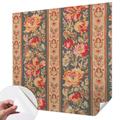 Self-adhesive photo wallpaper with a colorful floral design