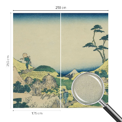 Removable wall mural wallpaper featuring a rural landscape design
