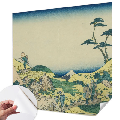 Removable wall mural wallpaper featuring a rural landscape design