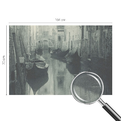 Peel and stick wall mural for bedroom with an old canal scene