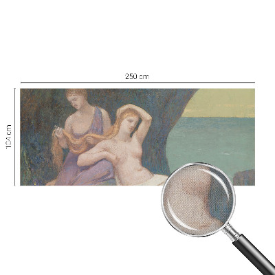 Peel and stick wall mural for living room Seaside scene