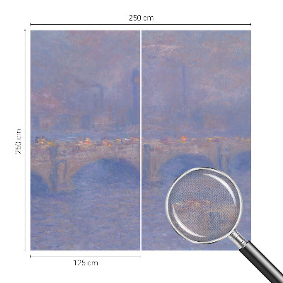 Peel and stick wall mural for kids' room with a blue bridge design