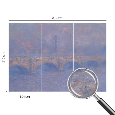 Peel and stick wall mural for kids' room with a blue bridge design