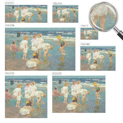 Nursery wall mural with a beach childhood design
