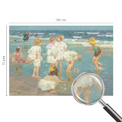 Nursery wall mural with a beach childhood design