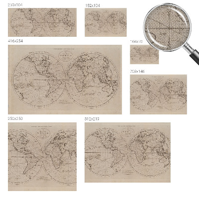 Baby room wall mural Old map