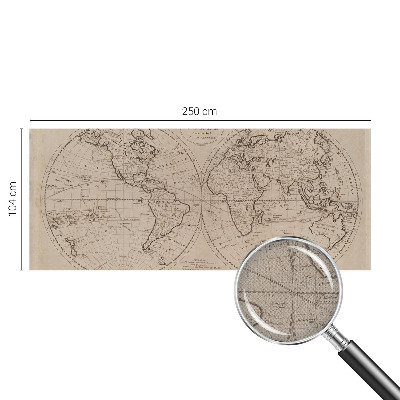Baby room wall mural with an old map design
