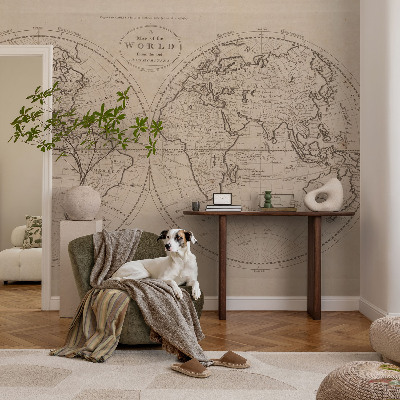 Baby room wall mural Old map