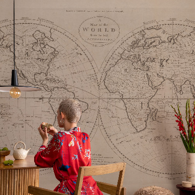 Baby room wall mural Old map