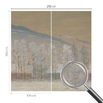 Self-adhesive photo wallpaper with a winter scenery motif